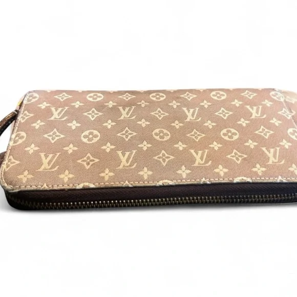 Louis Vuitton Monogram Idylle Mini Lin Zippy Long Wallet in Sepia - Picture 3 of 11